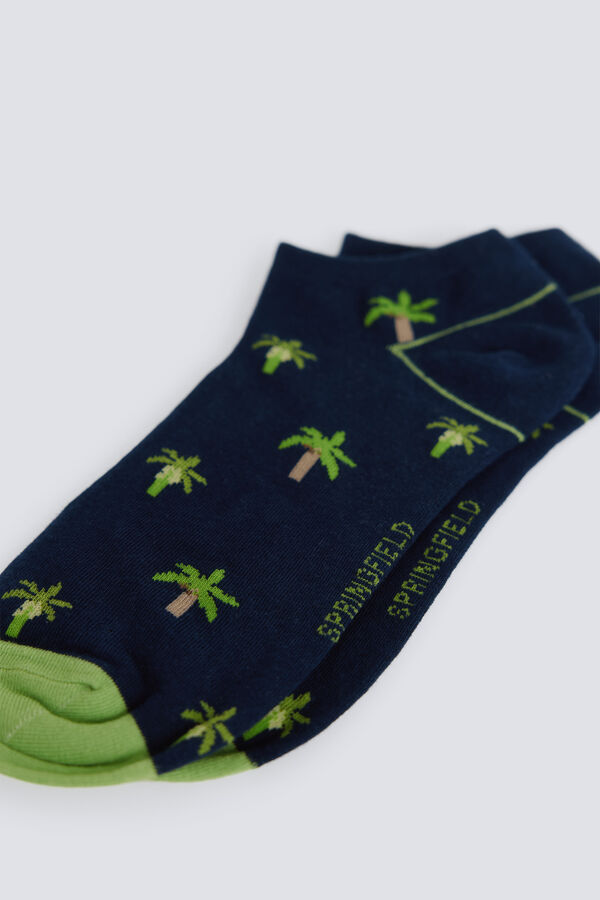Springfield Meias estampado palmeira azul