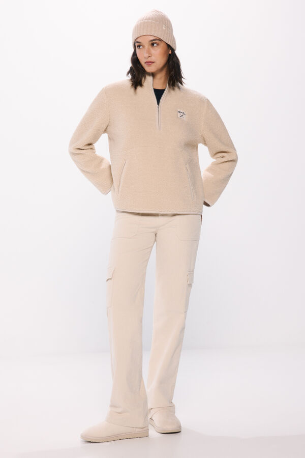 Springfield Sudadera borrego "Ski des Alpes" estampado