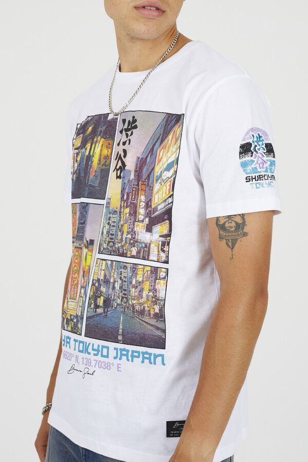 Brave Soul T-shirt de manga curta estampada branco