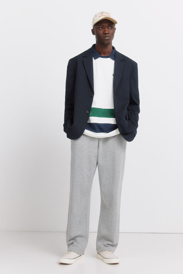 Springfield Blazer de risca diplom&aacute;tica azul