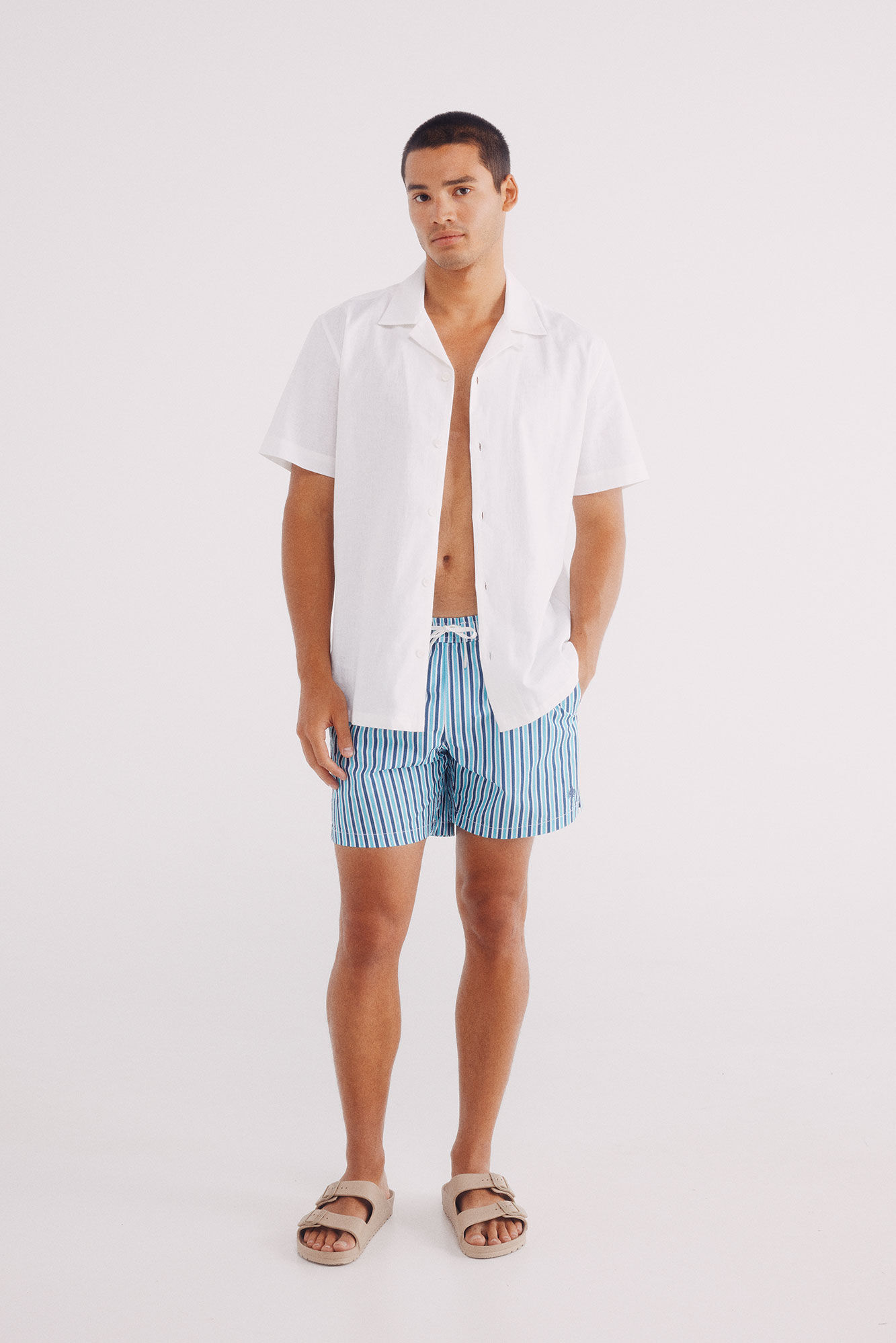 Springfield Ba&ntilde;ador seersucker estampado rayas