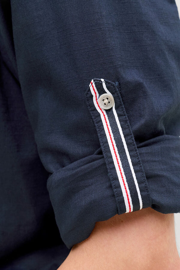 Jack & Jones Camisa manga comprida em algod&atilde;o azul