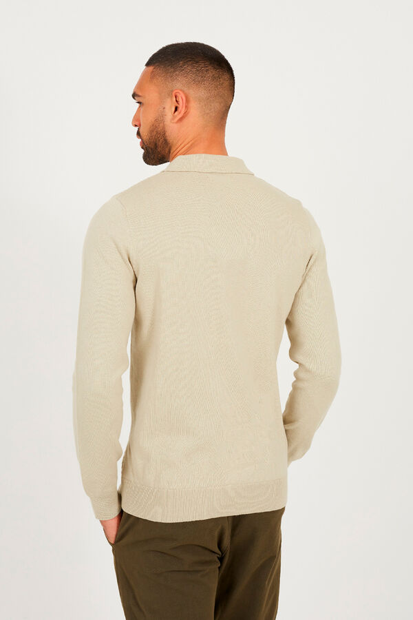 Brave Soul Jersey cuello polo marfil