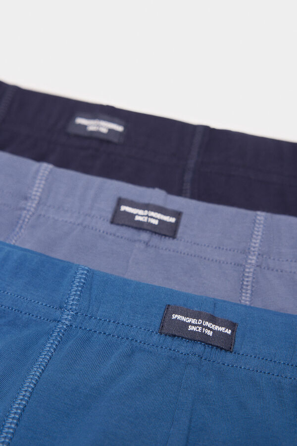 Springfield Pack 3 boxers comfort waist de algodón azul medio