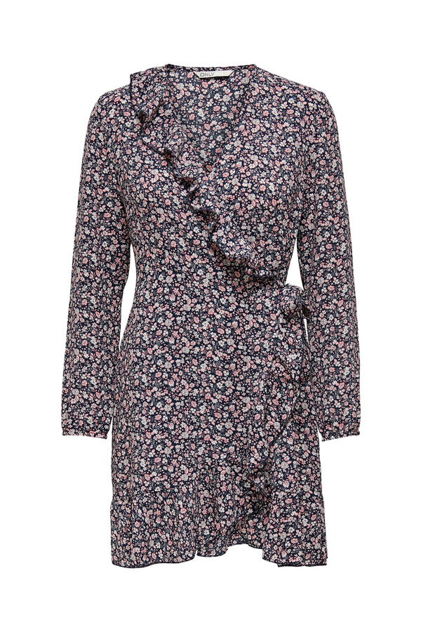 Only Vestido curto cruzado rosa