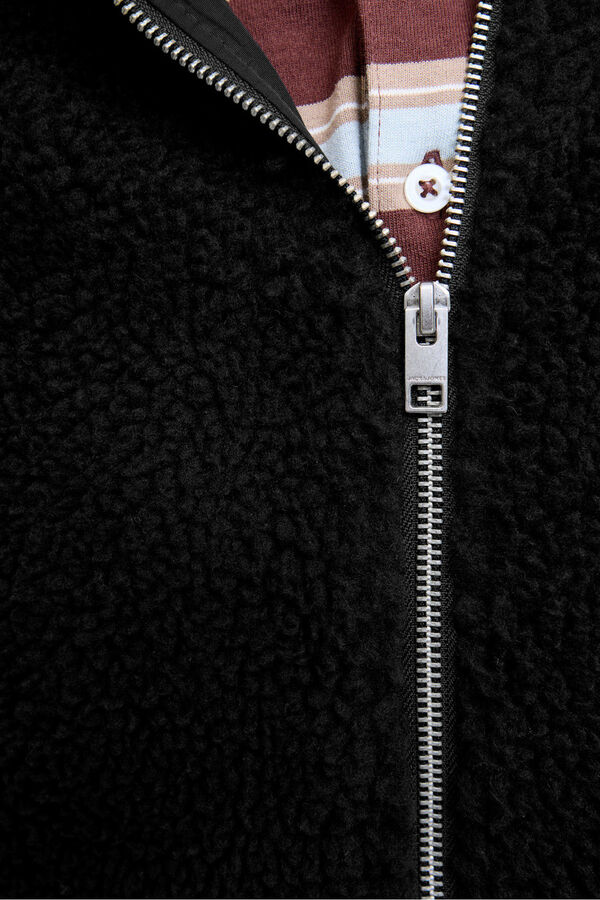 Jack & Jones Casaco de pel&uacute;cia preto