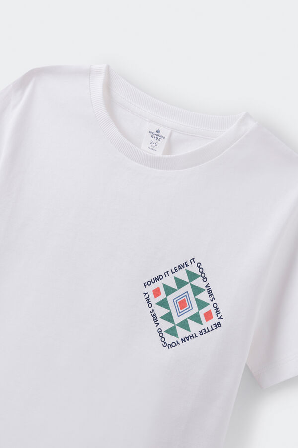 Springfield Kids T-shirt losango &eacute;tnico menino bege