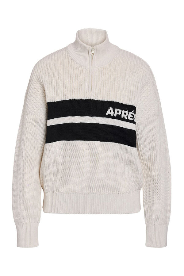 Noisy May Fecho-&eacute;clair bordado de gola alta branco