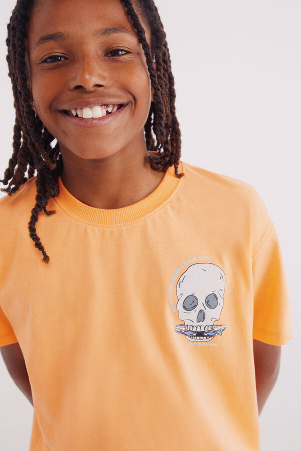 Springfield Kids Camiseta com caveira de menino vermelho