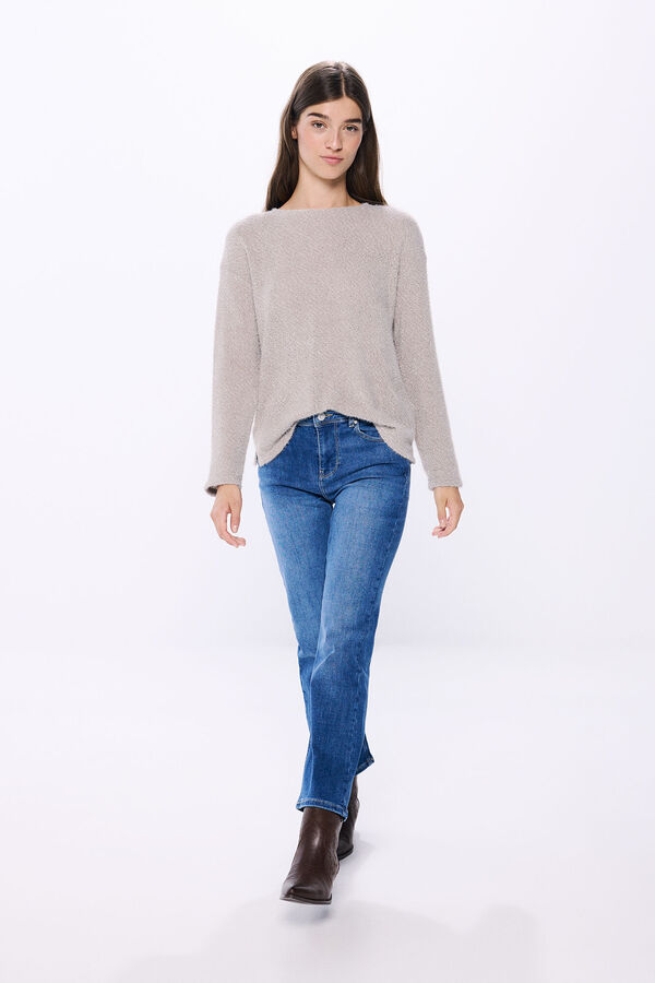 Springfield Camiseta chenilla escote redondo nude