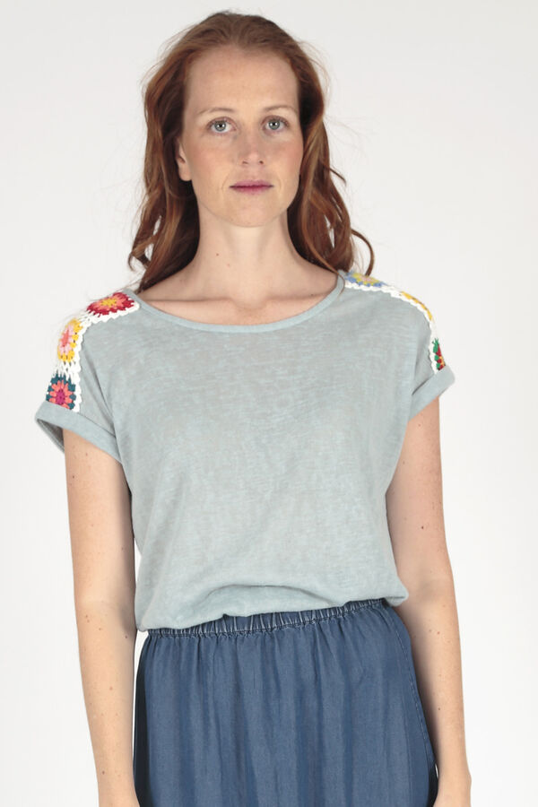 Brave Soul T-shirt de manga curta e crochet azul