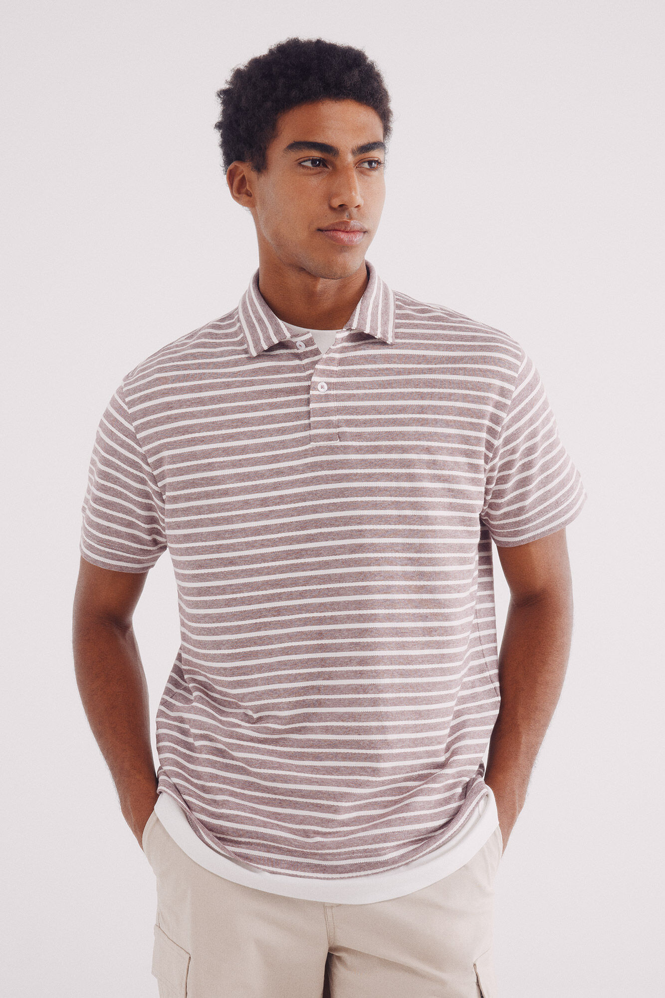 Springfield Polo jersey microraya estructura regular fit