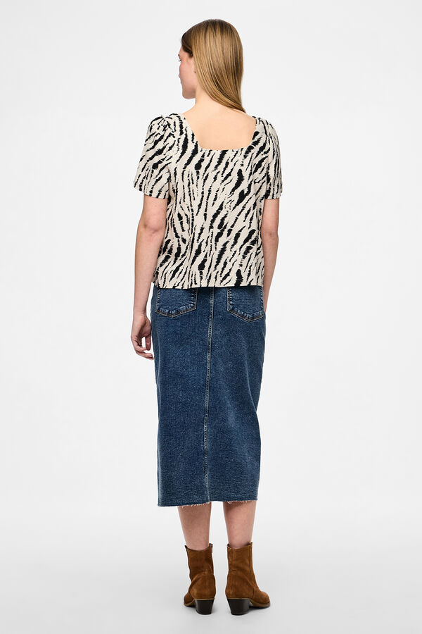 Pieces Blusa estampagem animal bege