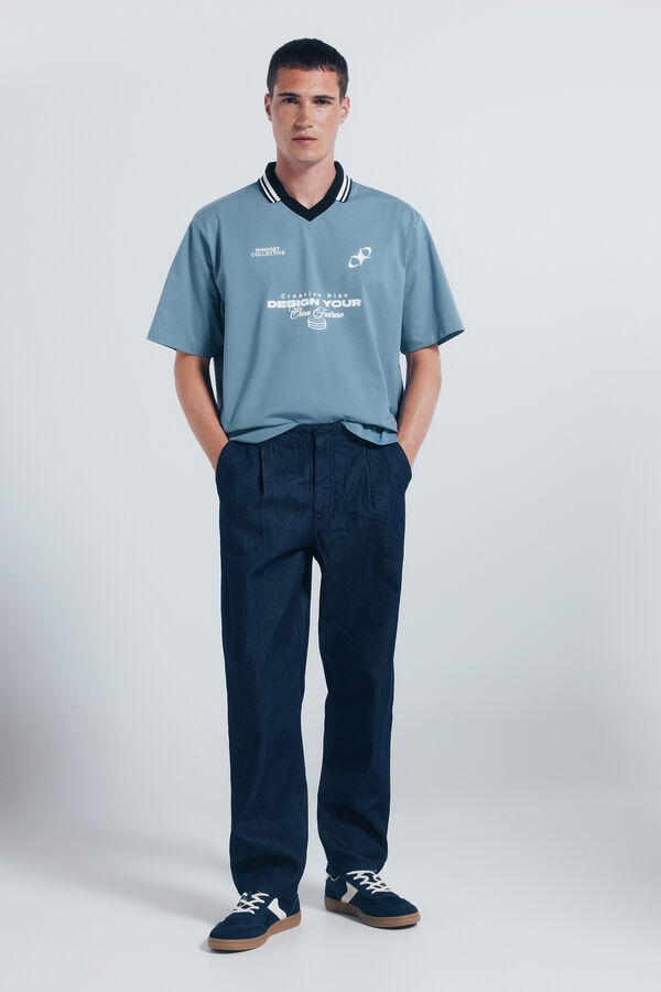 Springfield Polo Sport com corte quadrado azul