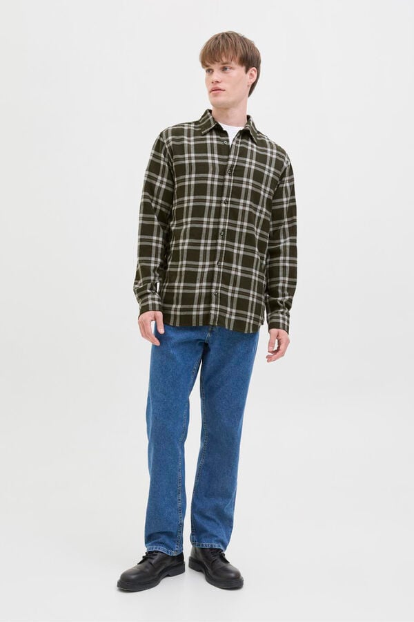 JJ REBEL Camisa xadrez regular fit verde