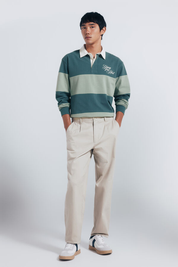 Springfield Polo rugby manga larga azul