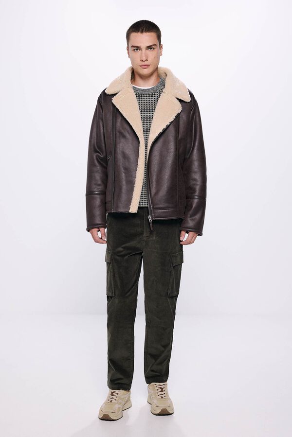 Marrn Chaqueta Bomber Cazadoras De Hombre De Zara Cazadora
