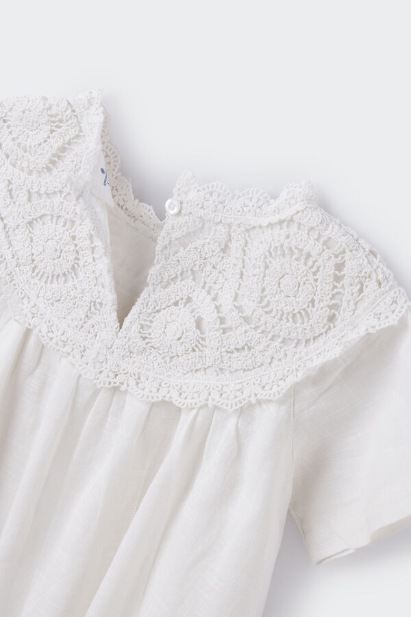 Springfield Kids Vestido colar crochet menina branco