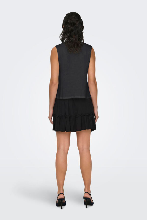 Only Camiseta sin mangas nudo negro