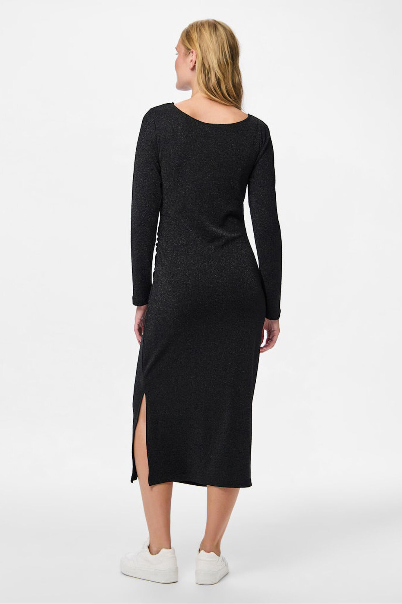 Pieces Vestido midi lurex fruncido cadera