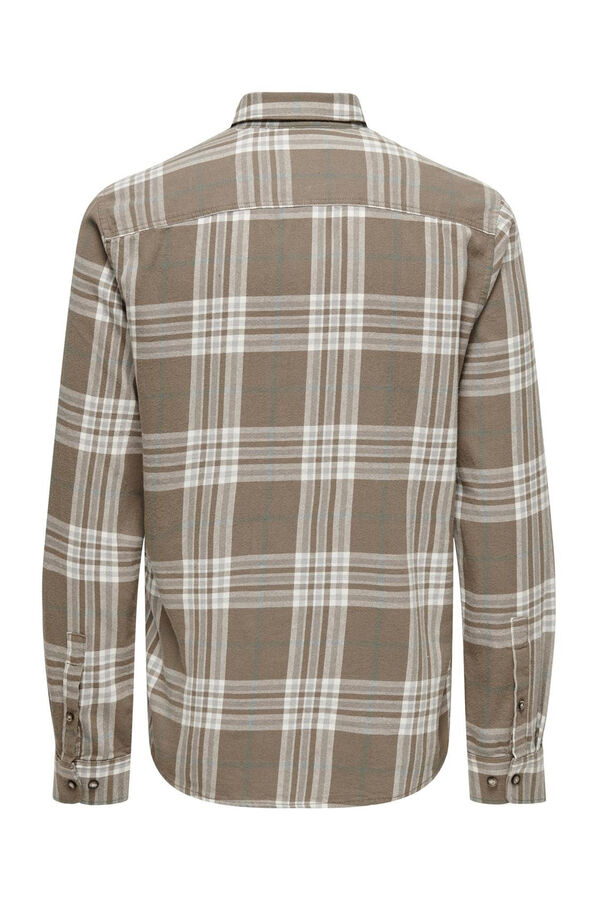 Only & Sons Camisa de hombre de cuadros slim fit. nude