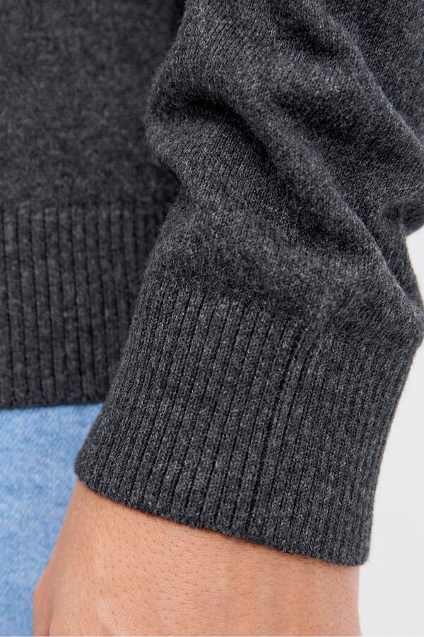 JJ REBEL Jersey de punto cuello vuelto gris