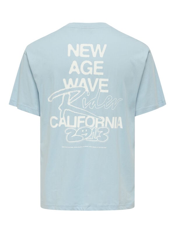 Only & Sons Camiseta manga corta print azul