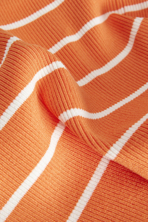 Jack & Jones Top rib de riscas de mulher vermelho