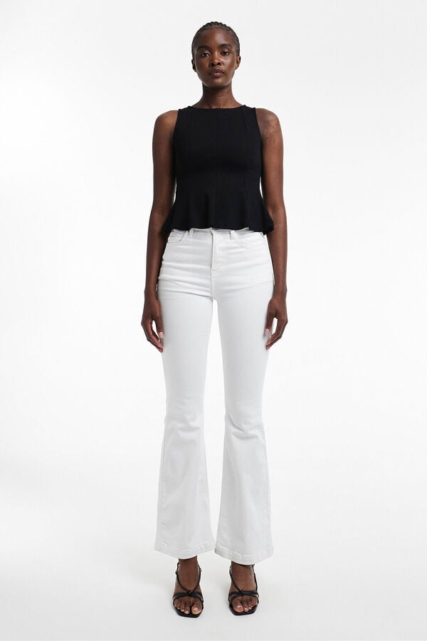 Topshop Jeans flare branco
