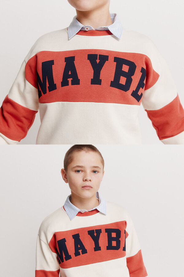 Springfield Kids Sweatshirt &agrave;s riscas "Maybe" para menino vermelho