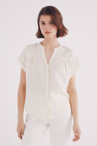 Springfield Blusa de decote linho com decote em V