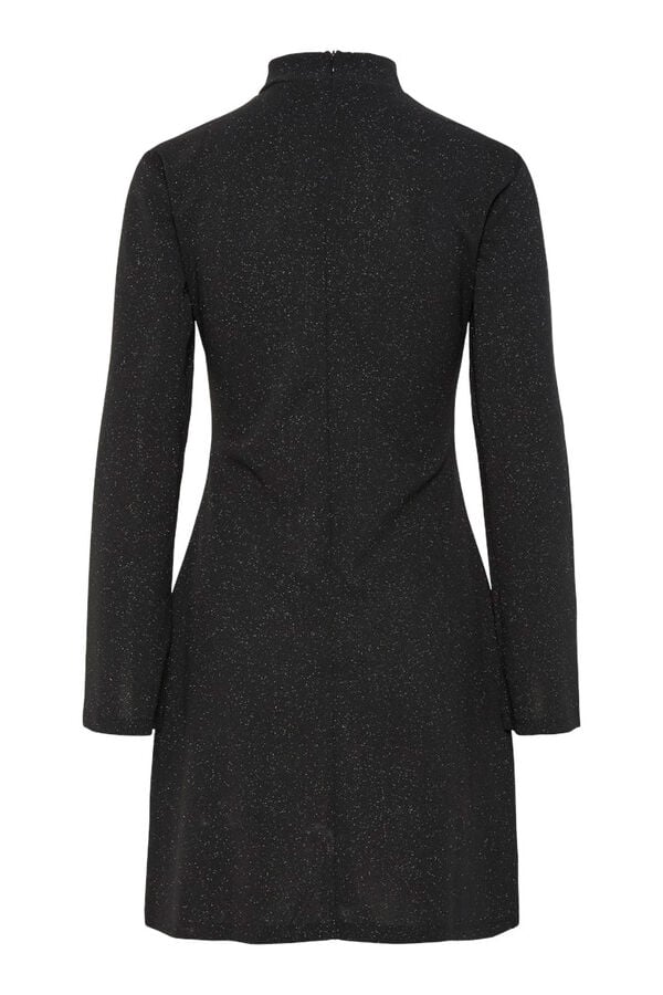 Pieces Vestido curto com manga comprida preto