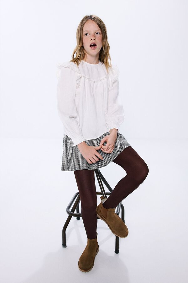 Springfield Kids Saia xadrez de menina cru