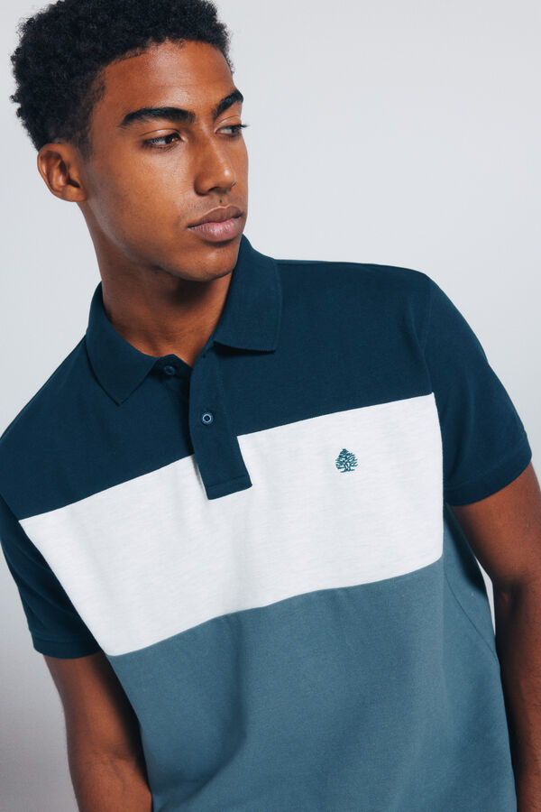 Springfield Polo piqu&eacute; bloques color regular fit azul