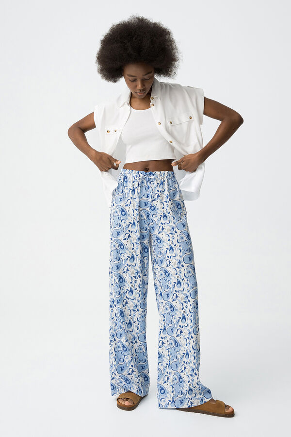 Tiffosi Cal&ccedil;a Palazzo Estampada branco