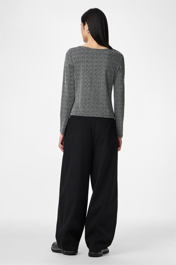 Pieces Blusa de lurex de manga comprida cinzento