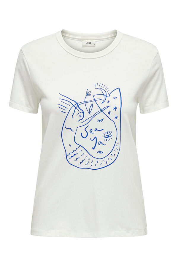JDY T-shirt algod&atilde;o estampada branco