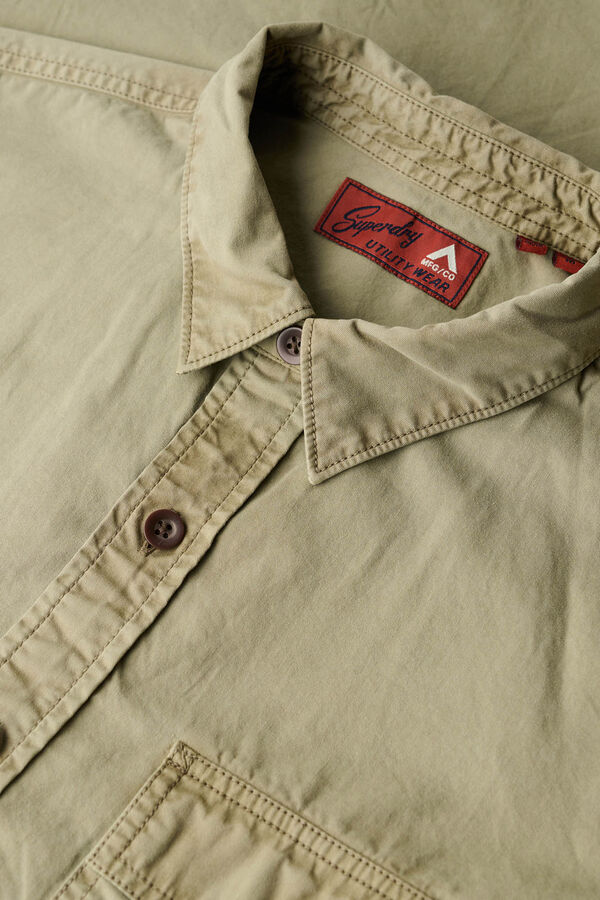 Superdry camisa de manga comprida  bege