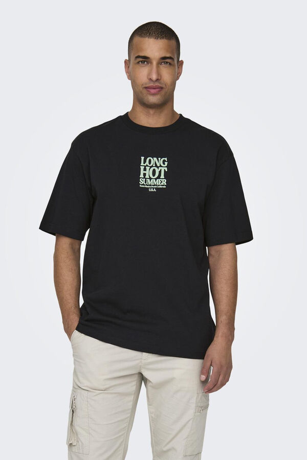 Only & Sons Camisola de manga curta texto preto