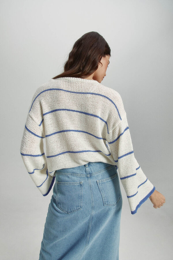 Only Jersey de rayas blanco