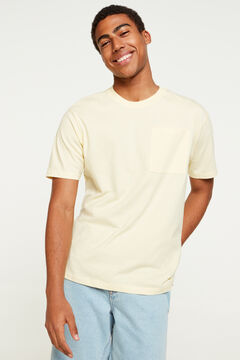 Springfield Camiseta básica bolsillo parche amarillo