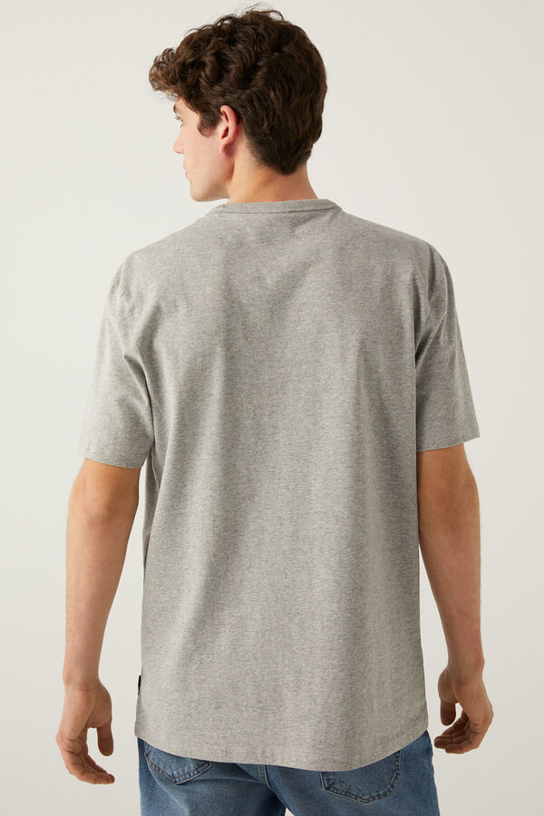 Springfield Camiseta boxy bolsillo gris medio