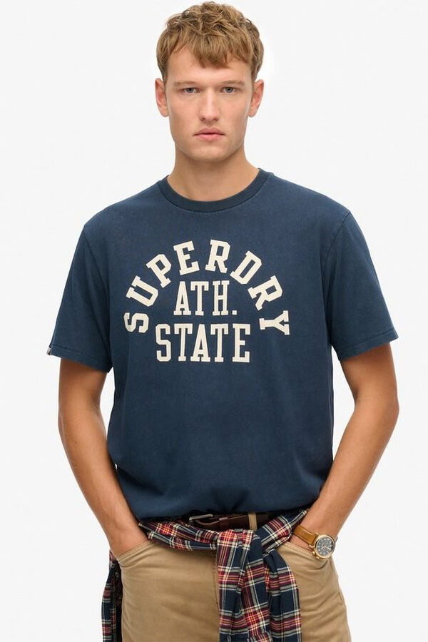 Superdry camiseta gráfica Athletic Essential azul