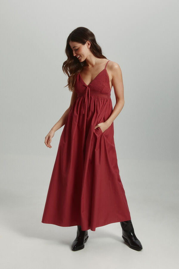 Only Vestido de al&ccedil;as comprido rosa