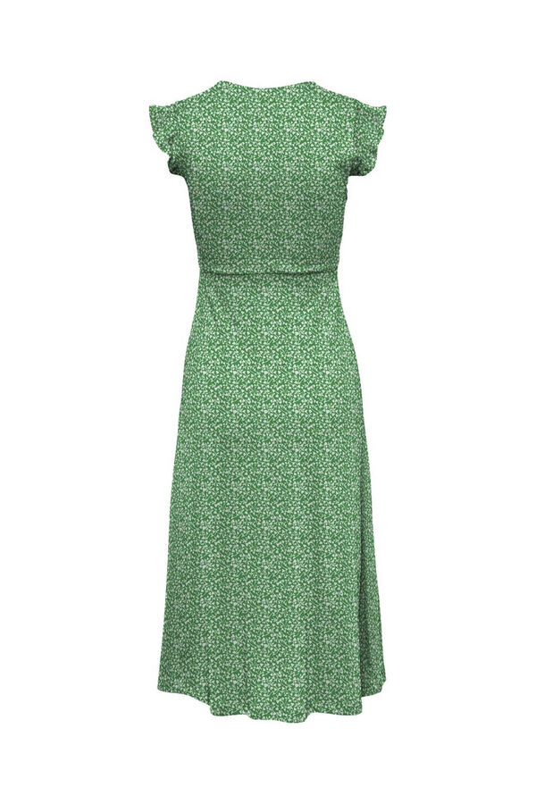 Only Vestido largo cruzado verde