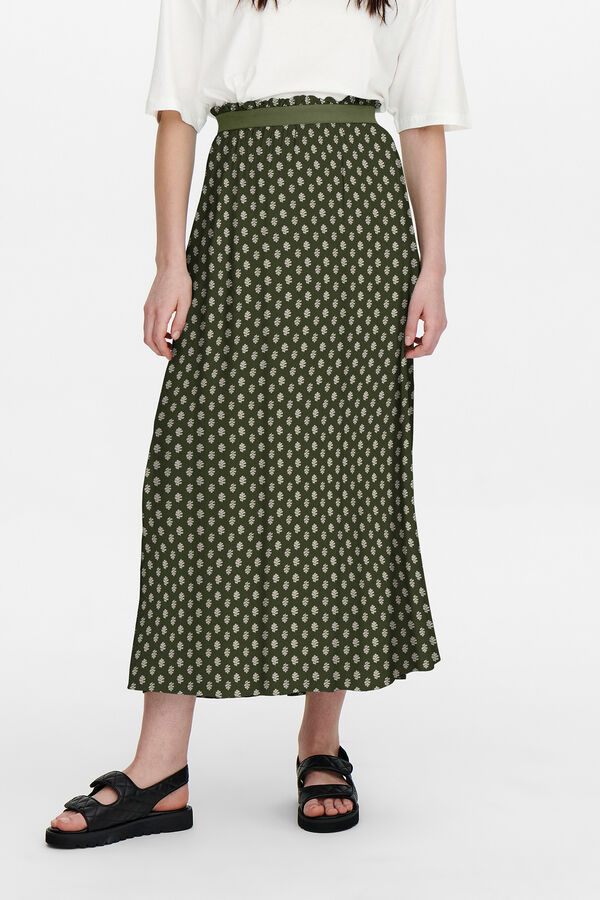 Only Falda larga verde