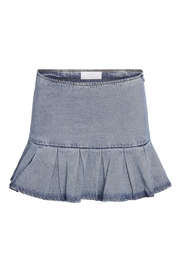 Noisy May Saia jeans curta com folho azul