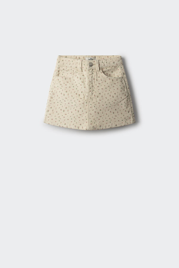 Springfield Kids Saia micro bombazina estampada de menina castanho