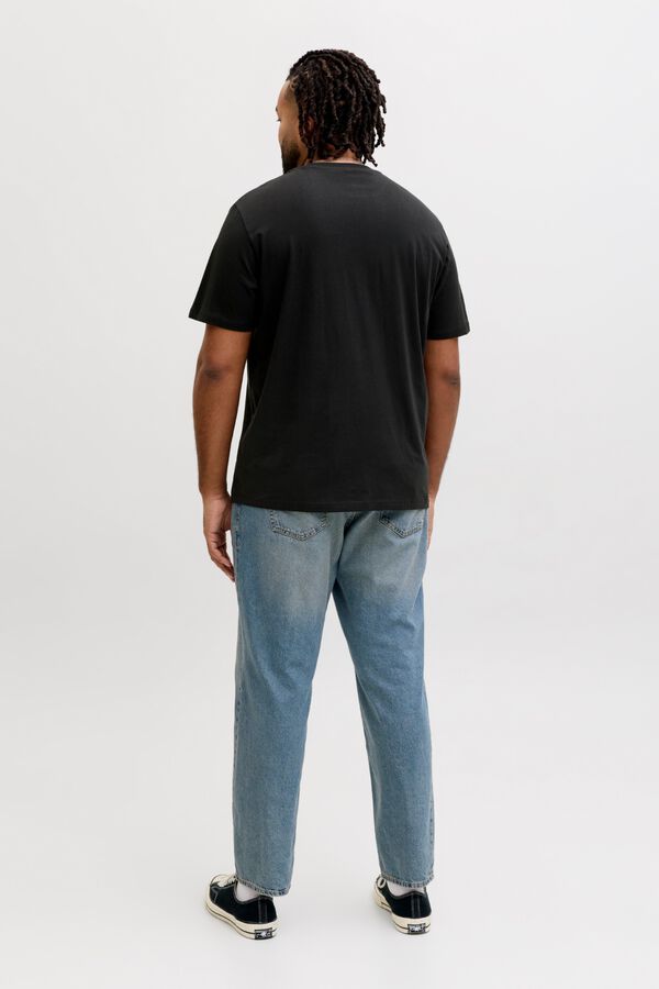 Jack & Jones PLUS T-shirt b&aacute;sica manga curta preto