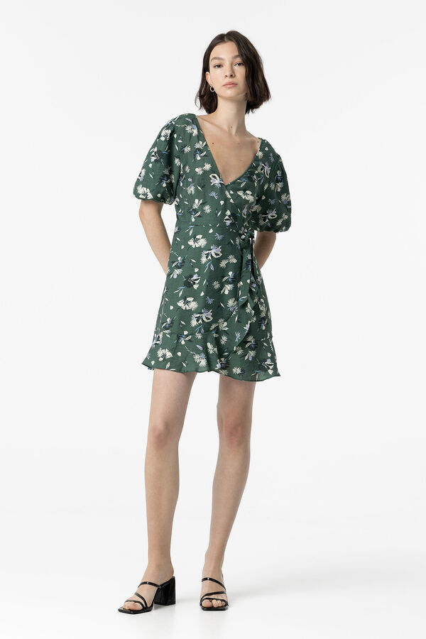 Tiffosi Vestido Estampado Floral Cruzado verde